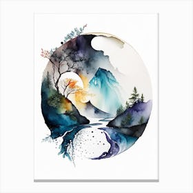 Landscapes 1 Yin And Yang Watercolour Canvas Print