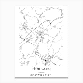 Homburg,Germany Minimalist Map Canvas Print