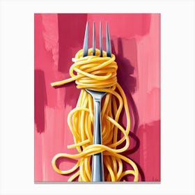 Fork And Spaghetti Canvas Print