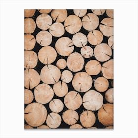 Stack Of Logs Canvas Print