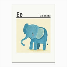 Animals Alphabet Elephant 2 Canvas Print