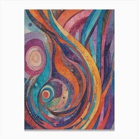 Colorful abstract painting with vibrant splashes and swirls of paint Canvas Print