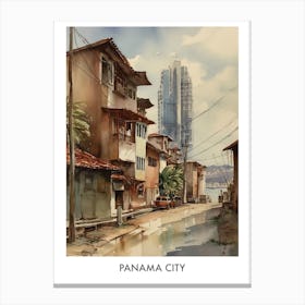 Panama City Watercolor 3travel Poster Canvas Print
