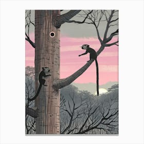 Two Monkeys In A Tree Canvas Print