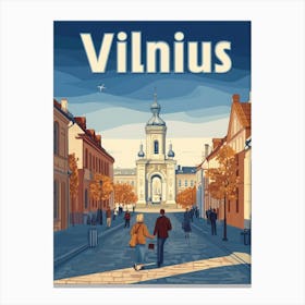 Aihrgdesign A Retro Travel Poster For Vilnius Canvas Print