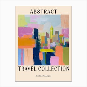 Abstract Travel Collection Poster Seattle Washington 1 Canvas Print