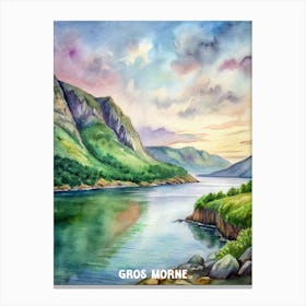 Gros Morne National Park Watercolor Painting Canvas Print