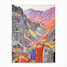 Scafell Pike England 2 Colourful Mountain Illustration Canvas Print