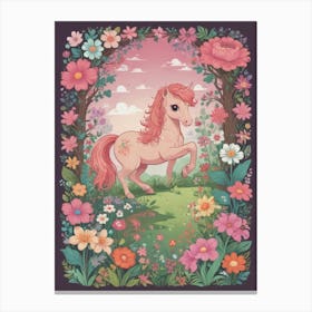 Unicorn In The Garden 2 Canvas Print