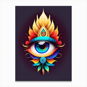 Energy, Symbol, Third Eye Tattoo 1 Canvas Print