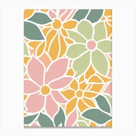 Statice Pastel Floral 1 Flower Canvas Print