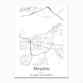 Meyzieu,France Minimalist Map Toile