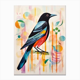 Bird Painting Collage Crow 2 Canvas Print
