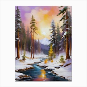 Winter Landscape Painting 20 Canvas Print