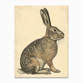 Flemish Giant Blockprint Rabbit Illustration 7 Canvas Print