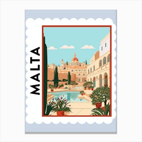 Malta 2 Travel Stamp Poster Canvas Print