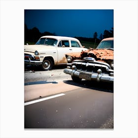 Old Cars On The Road 1 Canvas Print
