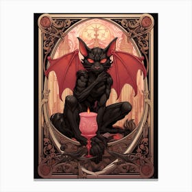 Gargoyle Tarot Pink & Black Canvas Print