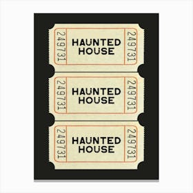 Haunted House Halloween Ticket Canvas Print