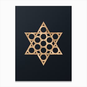 Abstract Geometric Gold Glyph on Dark Teal n.0335 Canvas Print