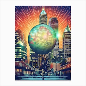 London Downtown Giant Disco Ball 3 Canvas Print