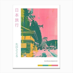 Shirakawago Japan Duotone Silkscreen Poster 4 Canvas Print