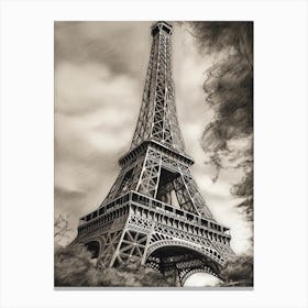 Eiffel Tower Paris Pencil Drawing Sketch 1 Canvas Print