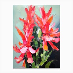 Cactus Painting Christmas Cactus 1 Canvas Print