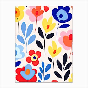Blooms Of Brilliance; Matisse Inspired Colorful Flower Market Waltz Canvas Print