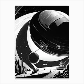 Spacecraft Noir Comic Space Canvas Print