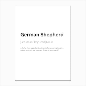 German Shepherd Definition Meaning Canvas Print