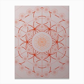 Geometric Abstract Glyph Circle Array in Tomato Red n.0055 Canvas Print