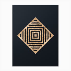 Abstract Geometric Gold Glyph on Dark Teal n.0125 Canvas Print
