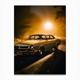 Old Car At Night Canvas Print