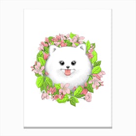 Floral Dog Canvas Print