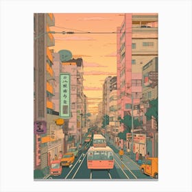 Tokyo Japan Travel Illustration 4 Canvas Print