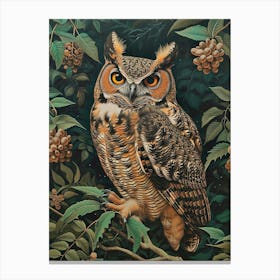 Spectacled Owl Relief Illustration 1 Canvas Print
