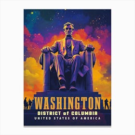 Washington D.C. with Lincoln Memorial Poster Canvas Print