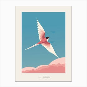 Minimalist Barn Swallow 3 Bird Poster Canvas Print