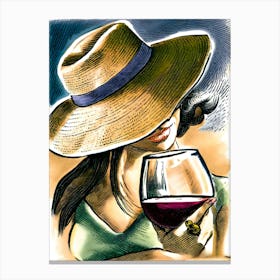 Woman Drinking Canvas Print