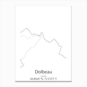 Dolbeau,Canada Minimalist Map Canvas Print