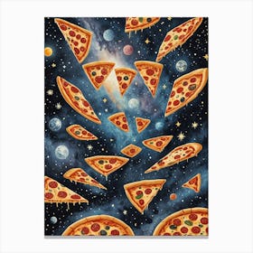 Pizza In Space Canvas Print