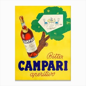 Campari Aperitivo Bar Cocktails Vintage Bitter Canvas Print