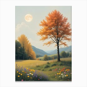 Moonlight In The Meadow 1 Canvas Print