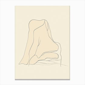 Line Drawing Of A Rock Canvas Print