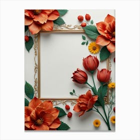 Frame With Flowers Canvas Print