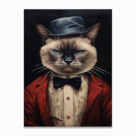 Gangster Cat Siamese 2 Canvas Print