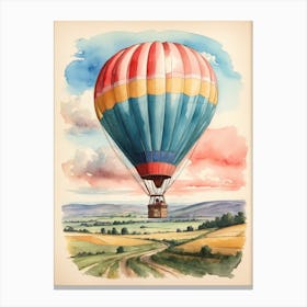 Absolute Reality V16 Watercolor Illustration Of Hot Air Balloo 1 (1) Canvas Print