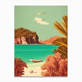 Isla Holbox Mexico Vintage Sketch Tropical Destination Canvas Print