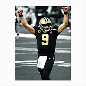 Drew Brees Of The New Orleans Saints Canvas Print